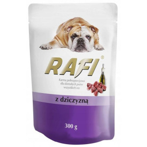Rafi Mokra Karma Dla Psa z Dziczyzną, Borówką i Żurawiną 300 g