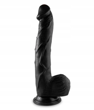 Dildo z przyssawką Realistyczny Czarny Penis 36cm