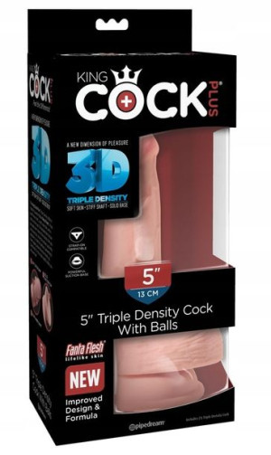 Dildo Triple Density 3D z przyssawką 17,8 cm King