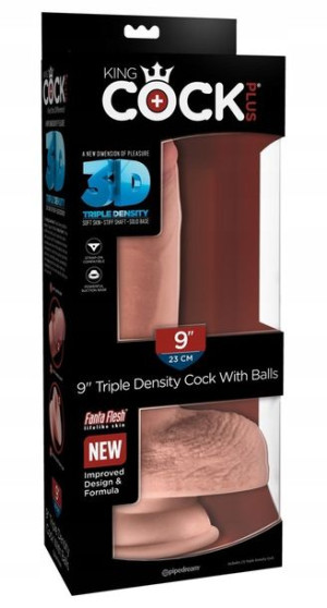 Dildo Triple Density 3D z przyssawką 24,1 cm King