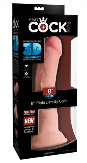 Dildo Triple Density 3D z przyssawką 20 cm King