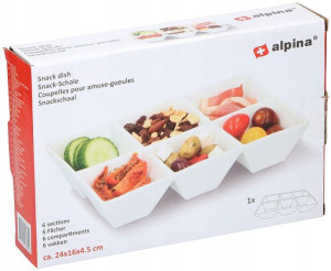 Talerz 6 Komorowy Przekąski Dipy Sosy Ceram Alpina