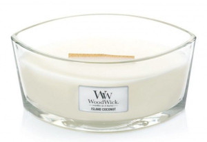 WoodWick Island Coconut świeca elipsa drewno knot