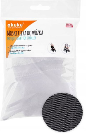 Moskitiera do wózka wózeczka BIAŁA AKUKU