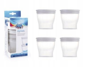 CANPOL Pojemniki pokrywki 4x180ml do pokarmu mleka