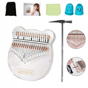Kalimba Instrument Afrykański Pianino Zanza Mbira 17 klawiszowa Akrylowa K-