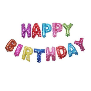 Zestaw Balonów Kolorowych Happy Birthday Napis