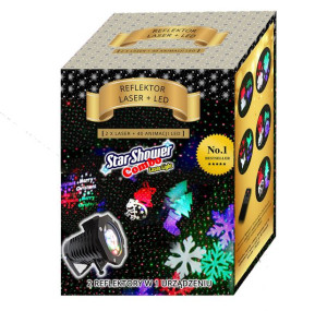 2w1 PIĘKNY PROJEKTOR REFLEKTOR LASER + LED 40 wzorów + PILOT Lampki Choinko