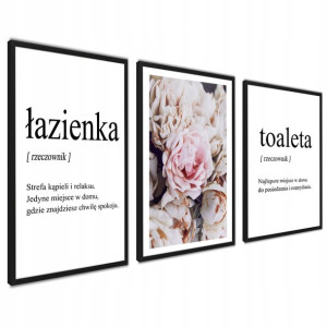 Obrazki na ścianę do Łazienki WC Napisy Fotografia