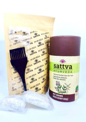 Henna orzechowy brąz 150g Sattva