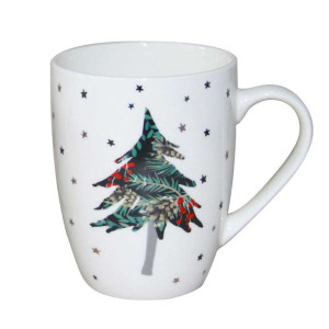 Kubek porcelanowy  Wonderland Choinka 300 ml biały