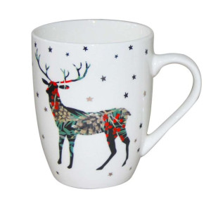 Kubek porcelanowy Wonderland Renifer 300 ml biały
