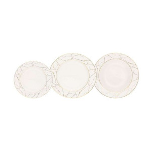 Zestaw talerzy obiadowych na 6 osób Porcelana MariaPaula Nova Ecru Marble (