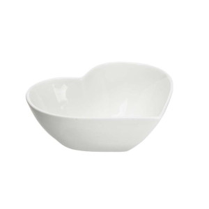 Miseczka do dipów i przekąsek porcelanowa Regular serce kremowa 13 cm