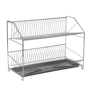 Suszarka do naczyń z ociekaczem 2 piętrowa Ander 50 cm, chromowana