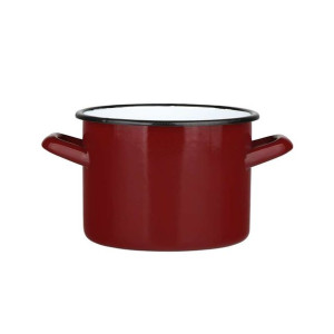 Garnek emaliowany Silesia czerwony 3,3 l