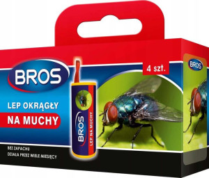 BROS Lep na muchy okrągły bez zapachu 4szt.