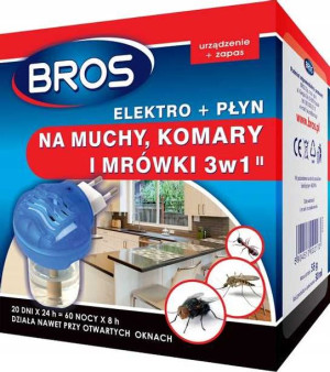 Bros Elektro + Płyn Na Muchy, Komary I Mrówki 3w1