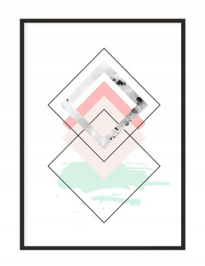 OBRAZ PLAKAT W RAMIE 33x43 cm Geometria P1092