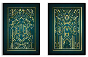 ZŁOTE PLAKATY obraz metaliczny 33x43 dyptykZP022