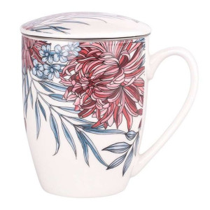 Kubek z zaparzaczem porcelanowy / sitko stalowe Margo 300 ml