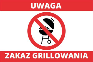TABLICZKA Zakaz Grillowania 20x30 cm PCV T002