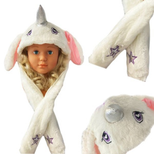Świecąca LED Czapka Z Ruchomymi Uszami Jednorożec Kigurumi