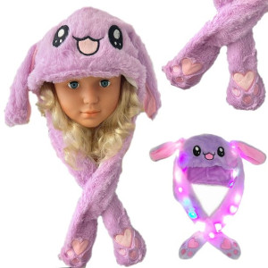 Świecąca LED Czapka Z Ruchomymi Uszami Królik Kigurumi