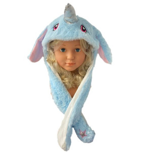 Świecąca LED Czapka Z Ruchomymi Uszami Jednorożec Kigurumi