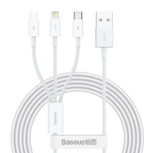 Baseus Kabel Superior 3w1 USB na Typ C, micro USB, Lightning 3,5A 1,5 metra