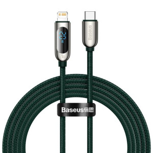 Baseus Kabel Display Typ C na Lightning PD 20W 2A 2 metry CATLSK-A06 zielon