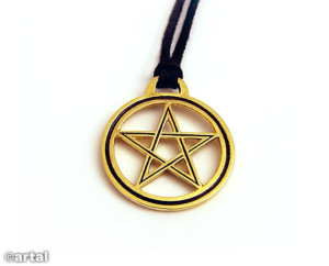 AMULET ZŁOTY PENTAGRAM wisiorek talizman