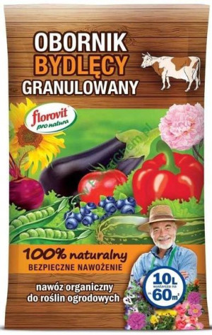 FLOROVIT obornik bydlęcy granulowany 10l na 60m2