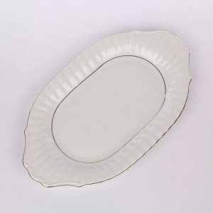 Półmisek owalny porcelana Chodzież Iwona Złoty Pasek 28 cm