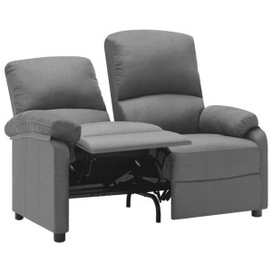 2-osobowa sofa rozkładana, jasnoszara, tapicerowana tkaniną