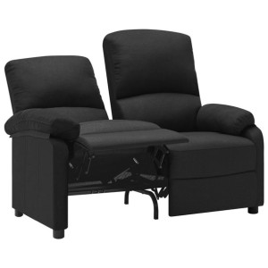 2-osobowa sofa rozkładana, czarna, tapicerowana tkaniną