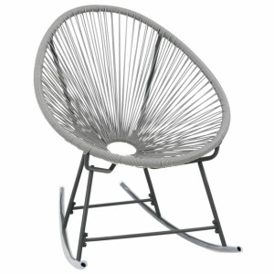 Bujane krzesło ogrodowe, szare, rattan PE