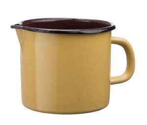 Kubek emaliowany z dzióbkiem i uchem GUSTO 1,2 l 1200 ml 12 cm żółty miodow