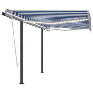 Automatycznie zwijana markiza, LED i czujnik wiatru, 3,5x2,5 m