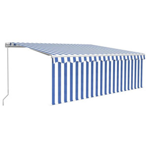 Ręcznie zwijana markiza z zasłoną i LED, 4,5x3 m