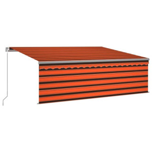 Ręcznie zwijana markiza z zasłoną i oświetleniem LED, 4x3 m