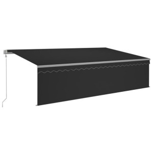 Automatycznie zwijana markiza z zasłoną, 5x3 m, antracytowa