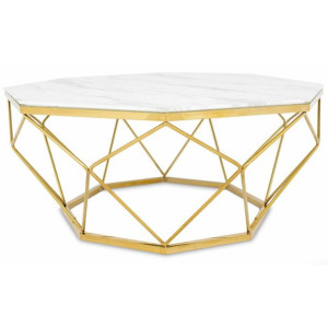 Stolik kawowy Volare Gold White