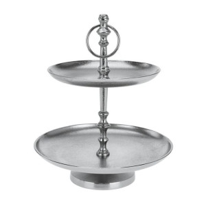 Patera dwupoziomowa srebrna 26 cm