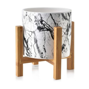 Doniczka Ava Marble Black and White