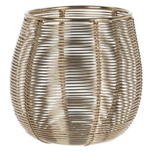 Metalowy druciany lampion złoty 10 cm