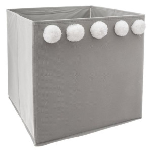 Kosz tekstylny na zabawki Pompons Grey