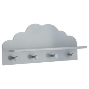 Wieszak ścienny Cloud z półką szary