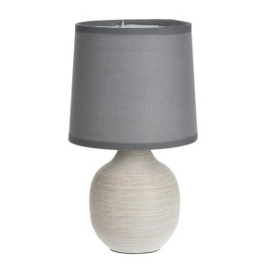 Lampa stołowa szara z abażurem 25 cm