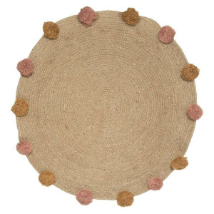 Jutowy dywan dla dzieci Pompoms 78 cm